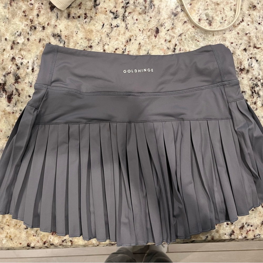 Gray Pleated Mini Athletic Skirt